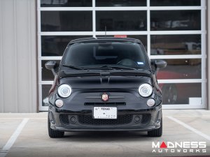 FIAT 500 ABARTH Front Emblem - Carbon Fiber - Red Racing Stripe w/ White Scorpion